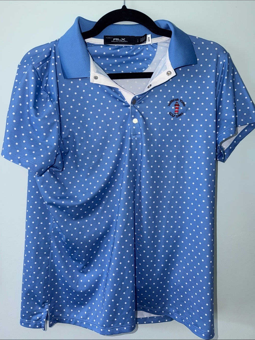 RLX Harbor Town Golf Links Polka Dot Golf Polo